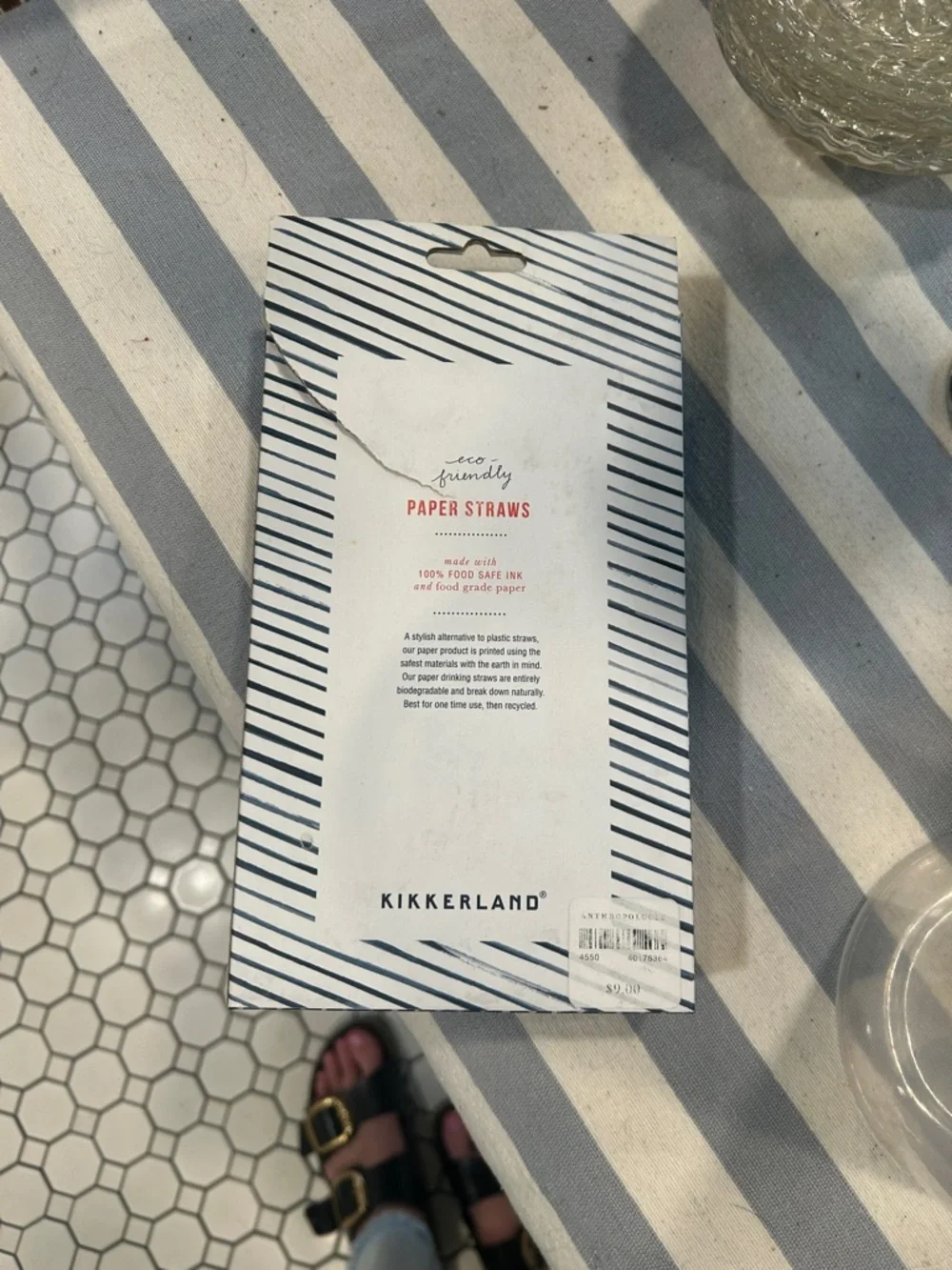 Anthropologie Red & White Chevron Paper Straws